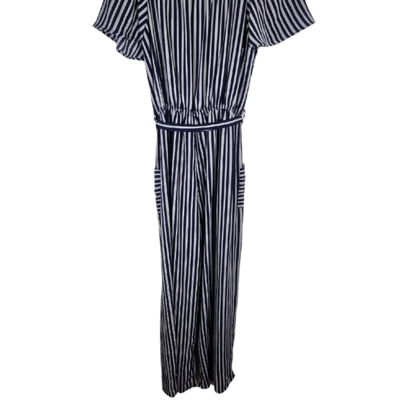 Monteau Blue Striped Romper Womens Large - Picture 5 of 13